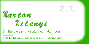 marton kilenyi business card